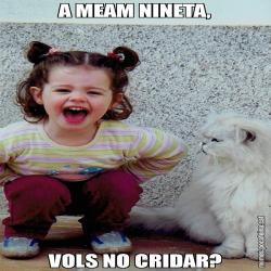 A MEAM NINETA, VOLS NO CRIDAR?