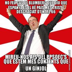 NO FEU CAS DE BLUMBERG QUE DIU QUE ESPANYA ÉS EL 8È PAÍS MÉS TRIST I DESGRACIAT D'ENTRE 66 MIREU-NOS ALS DEL PPSOEC'S QUE ESTEM MÉS CONTENTS QUE UN GÍNJOL