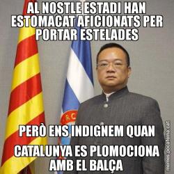 AL NOSTLE ESTADI HAN ESTOMACAT AFICIONATS PER PORTAR ESTELADES PERÒ ENS INDIGNEM QUAN CATALUNYA ES PLOMOCIONA AMB EL BALÇA
