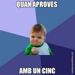 QUAN APROVES  AMB UN CINC