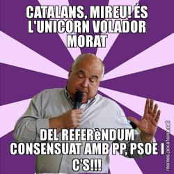 CATALANS, MIREU! ÉS L'UNICORN VOLADOR MORAT DEL REFERèNDUM CONSENSUAT AMB PP, PSOE I C'S!!!