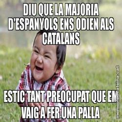 DIU QUE LA MAJORIA D'ESPANYOLS ENS ODIEN ALS CATALANS ESTIC TANT PREOCUPAT QUE EM VAIG A FER UNA PALLA
