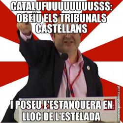 CATALUFUUUUUUUUSSS: OBEÏU ELS TRIBUNALS CASTELLANS I POSEU L'ESTANQUERA EN LLOC DE L'ESTELADA