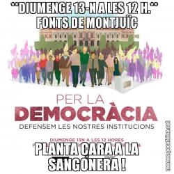 **DIUMENGE 13-N A LES 12 H.**   FONTS DE MONTJUÏC PLANTA CARA A LA SANGONERA !