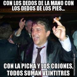 CON LOS DEDOS DE LA MANO CON LOS DEDOS DE LOS PIES... CON LA PICHA Y LOS COJONES, TODOS SUMAN VEINTITRES