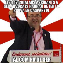 ELS 442 CATALANS ASPIRANTS A SER ADVOCATS HAURAN DE FER LA PROVA EN CASPANYOL TAL COM HA DE SER