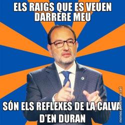ELS RAIGS QUE ES VEUEN DARRERE MEU SÓN ELS REFLEXES DE LA CALVA D'EN DURAN