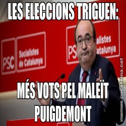 LES ELECCIONS TRIGUEN: MÉS VOTS PEL MALEÏT PUIGDEMONT
