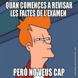 QUAN COMENCES A REVISAR LES FALTES DE L'EXAMEN  PERÒ NO VEUS CAP