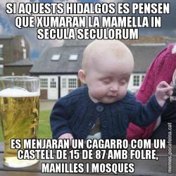 SI AQUESTS HIDALGOS ES PENSEN QUE XUMARAN LA MAMELLA IN SECULA SECULORUM ES MENJARAN UN CAGARRO COM UN CASTELL DE 15 DE 87 AMB FOLRE, MANILLES I MOSQUES