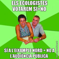 ELS ECOLOGISTES VOTAREM SÍ+NO SÍ A L'EIXAMPLE NORD + NO A L'AUDIÈNCIA PÚBLICA