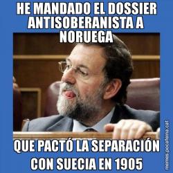 HE MANDADO EL DOSSIER ANTISOBERANISTA A NORUEGA QUE PACTÓ LA SEPARACIÓN CON SUECIA EN 1905