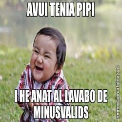 AVUI TENIA PIPI I HE ANAT AL LAVABO DE MINUSVÀLIDS