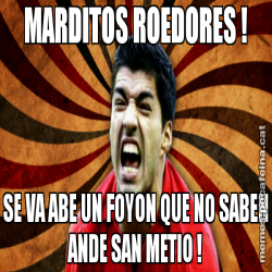 MARDITOS ROEDORES ! SE VA ABE UN FOYON QUE NO SABEN ANDE SAN METIO !