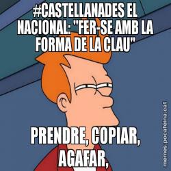 #CASTELLANADES EL NACIONAL: "FER-SE AMB LA FORMA DE LA CLAU" PRENDRE, COPIAR, AGAFAR,