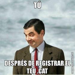 TÚ DESPRÉS DE REGISTRAR EL TEU .CAT