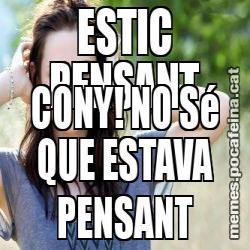 ESTIC PENSANT CONY! NO Sé QUE ESTAVA PENSANT