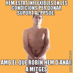 HEM ESTAT INFLEXIBLES EN LES CONDICIONS PER DONAR SUPORT AL PPSOE:  AMB EL QUE ROBIN HEM D'ANAR A MITGES