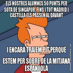 ELS NOSTRES ALUMNES 50 PUNTS PER SOTA DE SINGAPUR, FINS I TOT MADRID I CASTELLA ELS PASSEN AL DAVANT I ENCARA TRAIEM PIT PERQUÈ ESTEM PER SOBRE DE LA MITJANA ESPANYOLA