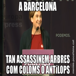 A BARCELONA TAN ASSASSINEM ARBRES COM COLOMS O ANTíLOPS