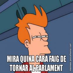 MIRA QUINA CARA FAIG DE TORNAR AL PARLAMENT