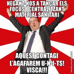 NEGANT-NOS A TANCAR ELS FOCUS I CENTRALITZANT MATERIAL SANITARI AQUEST CONTAGI L’AGAFAREM U-N-I-TS! VISCA!!!