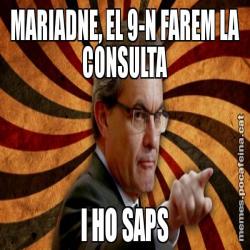 MARIADNE, EL 9-N FAREM LA CONSULTA I HO SAPS