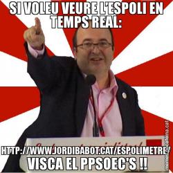 SI VOLEU VEURE L’ESPOLI EN TEMPS REAL: HTTP://WWW.JORDIBABOT.CAT/ESPOLIMETRE/  VISCA EL PPSOEC'S !!