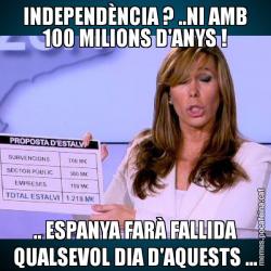 INDEPENDÈNCIA ? ..NI AMB 100 MILIONS D'ANYS ! .. ESPANYA FARÀ FALLIDA QUALSEVOL DIA D'AQUESTS ...