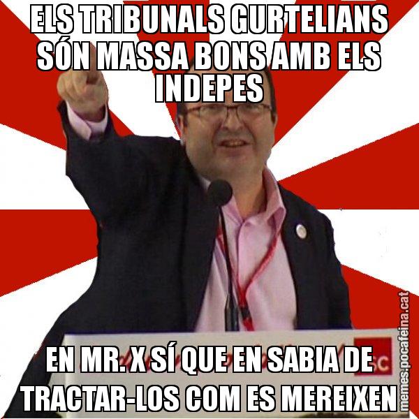 ELS TRIBUNALS GURTELIANS SÓN MASSA BONS AMB ELS INDEPES EN MR. X SÍ QUE EN SABIA DE TRACTAR-LOS COM ES MEREIXEN - Miquel Iceta