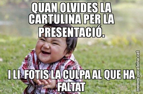 QUAN OLVIDES LA CARTULINA PER LA PRESENTACIÓ. I LI  FOTIS LA CULPA AL QUE HA FALTAT - El diabòlic nen asiàtic