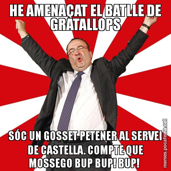 HE AMENAÇAT EL BATLLE DE GRATALLOPS SÓC UN GOSSET PETENER AL SERVEI DE CASTELLA. COMPTE QUE MOSSEGO BUP BUP! BUP! - Miquel Iceta - 27S