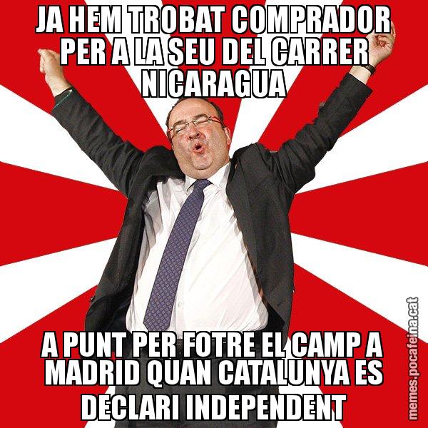 JA HEM TROBAT COMPRADOR PER A LA SEU DEL CARRER NICARAGUA A PUNT PER FOTRE EL CAMP A MADRID QUAN CATALUNYA ES DECLARI INDEPENDENT - Miquel Iceta - 27S