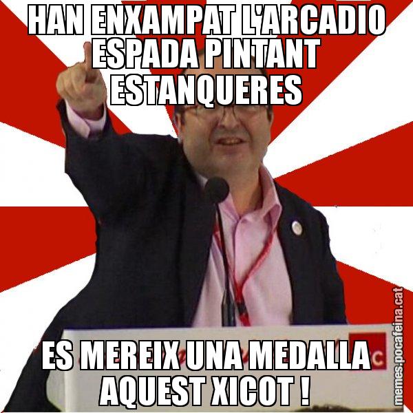 HAN ENXAMPAT L'ARCADIO ESPADA PINTANT ESTANQUERES ES MEREIX UNA MEDALLA AQUEST XICOT ! - Miquel Iceta