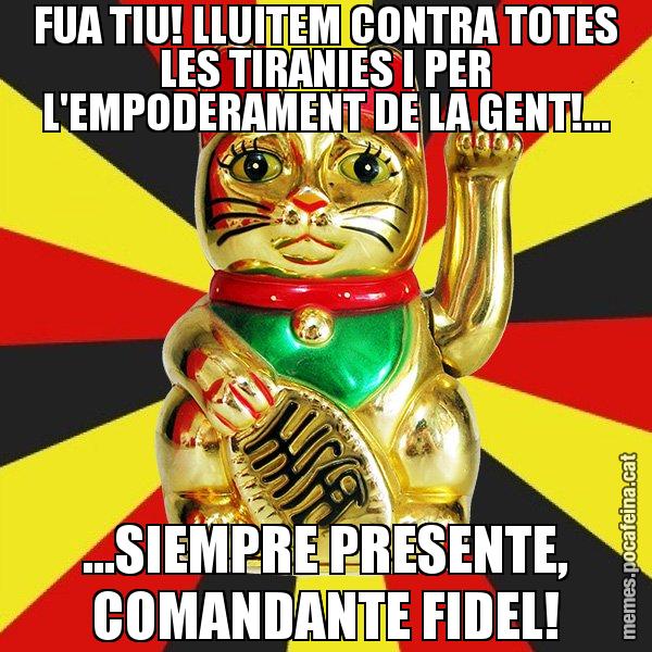 FUA TIU! LLUITEM CONTRA TOTES LES TIRANIES I PER L'EMPODERAMENT DE LA GENT!... ...SIEMPRE PRESENTE, COMANDANTE FIDEL! - El Gat de la Cup - 27S