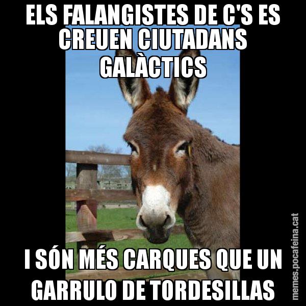 ELS FALANGISTES DE C'S ES CREUEN CIUTADANS GALÀCTICS I SÓN MÉS CARQUES QUE UN GARRULO DE TORDESILLAS - El burro Català