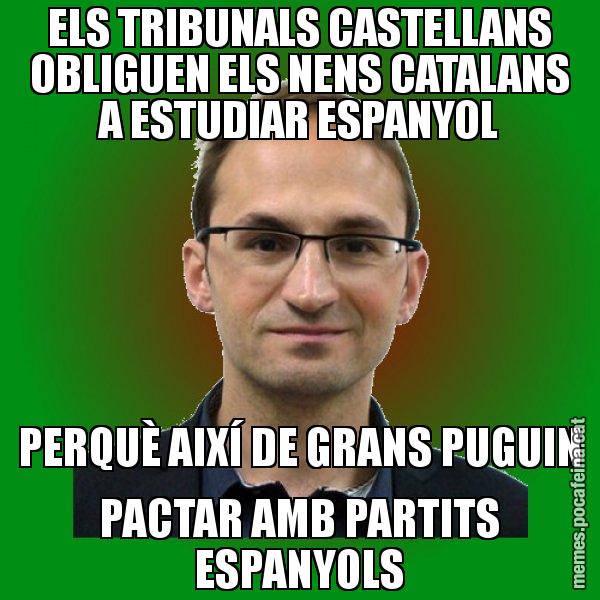 ELS TRIBUNALS CASTELLANS OBLIGUEN ELS NENS CATALANS A ESTUDIAR ESPANYOL PERQUÈ AIXÍ DE GRANS PUGUIN PACTAR AMB PARTITS ESPANYOLS - Joan Herrera