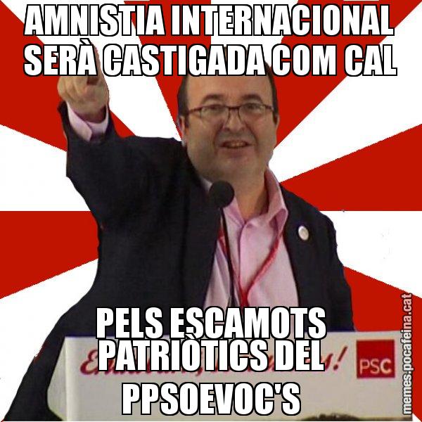 AMNISTIA INTERNACIONAL SERÀ CASTIGADA COM CAL PELS ESCAMOTS PATRIÒTICS DEL PPSOEVOC'S - Miquel Iceta
