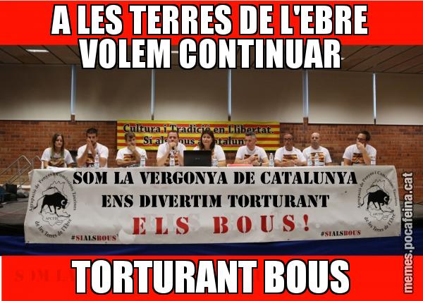 A LES TERRES DE L'EBRE VOLEM CONTINUAR TORTURANT BOUS