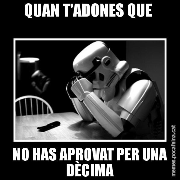 QUAN T'ADONES QUE  NO HAS APROVAT PER UNA DÈCIMA - Sad Trooper