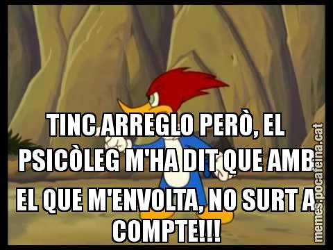 TINC ARREGLO PERÒ, EL PSICÒLEG M'HA DIT QUE AMB EL QUE M'ENVOLTA, NO SURT A COMPTE!!!