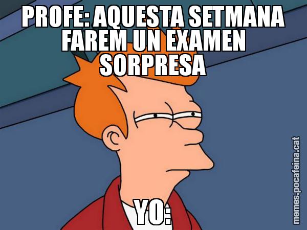 PROFE: AQUESTA SETMANA FAREM UN EXAMEN SORPRESA YO: - Futurama Fry