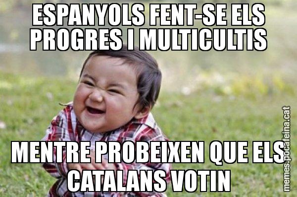 ESPANYOLS FENT-SE ELS PROGRES I MULTICULTIS MENTRE PROBEIXEN QUE ELS CATALANS VOTIN - El diabòlic nen asiàtic