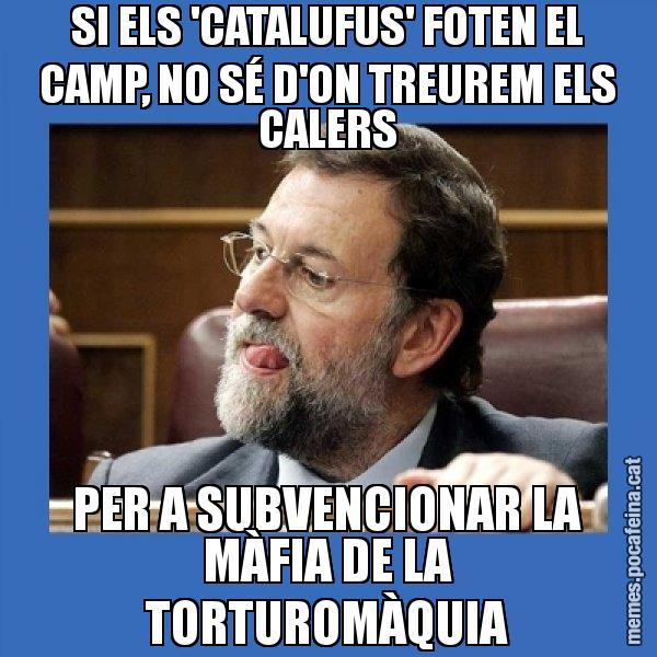 SI ELS 'CATALUFUS' FOTEN EL CAMP, NO SÉ D'ON TREUREM ELS CALERS PER A SUBVENCIONAR LA MÀFIA DE LA TORTUROMÀQUIA - Mmmmmariano Rajoy