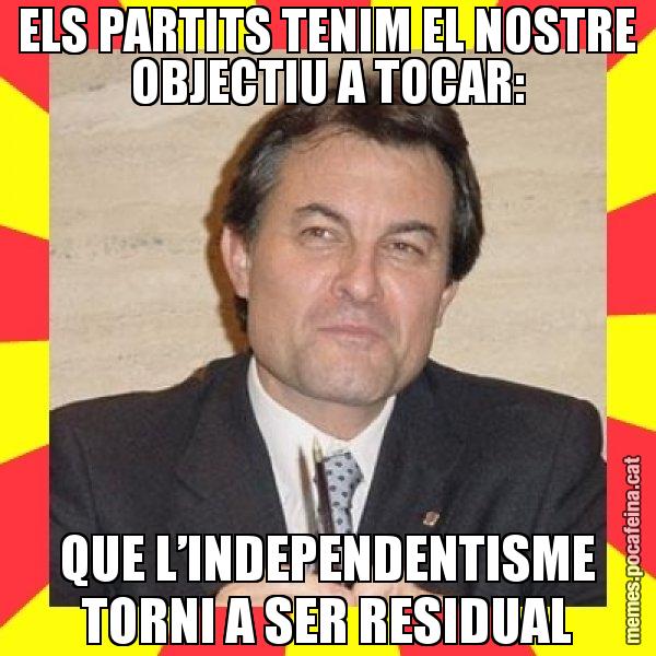 ELS PARTITS TENIM EL NOSTRE OBJECTIU A TOCAR: QUE L’INDEPENDENTISME TORNI A SER RESIDUAL - SuprunaArtur Mas