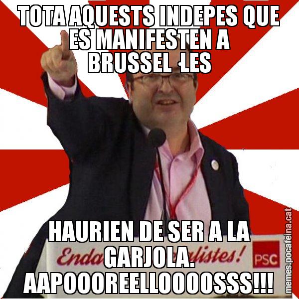TOTA AQUESTS INDEPES QUE ES MANIFESTEN A BRUSSEL·LES HAURIEN DE SER A LA GARJOLA. AAPOOOREELLOOOOSSS!!! - Miquel Iceta