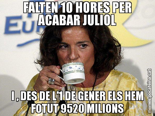 FALTEN 10 HORES PER ACABAR JULIOL I , DES DE L’1 DE GENER ELS HEM FOTUT 9520 MILIONS - Ana Botella relaxing cup