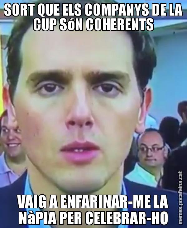 SORT QUE ELS COMPANYS DE LA CUP SóN COHERENTS VAIG A ENFARINAR-ME LA NàPIA PER CELEBRAR-HO
