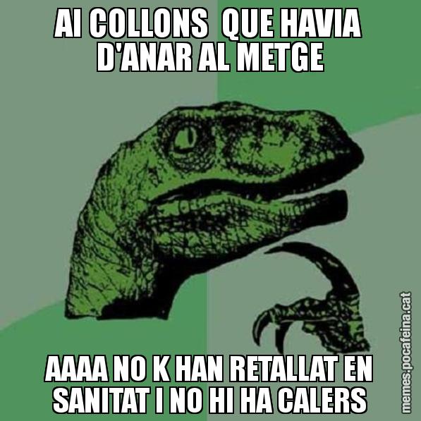 AI COLLONS  QUE HAVIA D'ANAR AL METGE AAAA NO K HAN RETALLAT EN SANITAT I NO HI HA CALERS - Philosoraptor