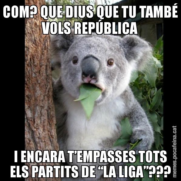COM? QUE DIUS QUE TU TAMBÉ VOLS REPÚBLICA I ENCARA T’EMPASSES TOTS ELS PARTITS DE “LA LIGA”??? - Koala Cant Believe It